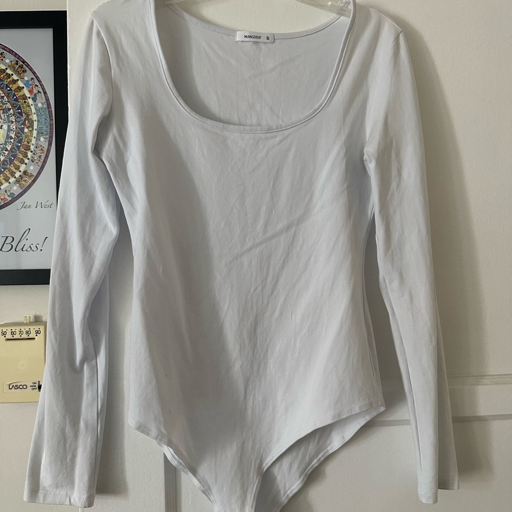 Mango Gray Fitted Long Sleeve Bodysuit